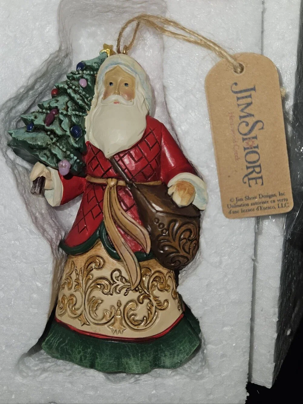 Jim Shore Santa With Tree & Toybag Ornament